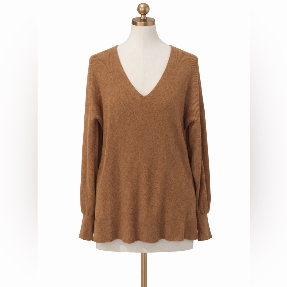 Altar’d State Women’s Knit Long Sleeve Tunic Top Brown Oversized SZL - Picture 1 of 13